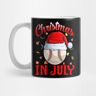 Christmas In July Baseball Santa Hat Summer Mug